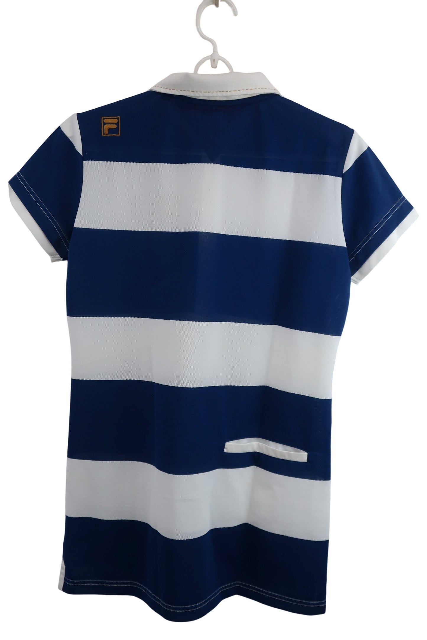 FILA GOLF(フィラゴルフ) ポロシャツ 白青ボーダー レディース L B-8