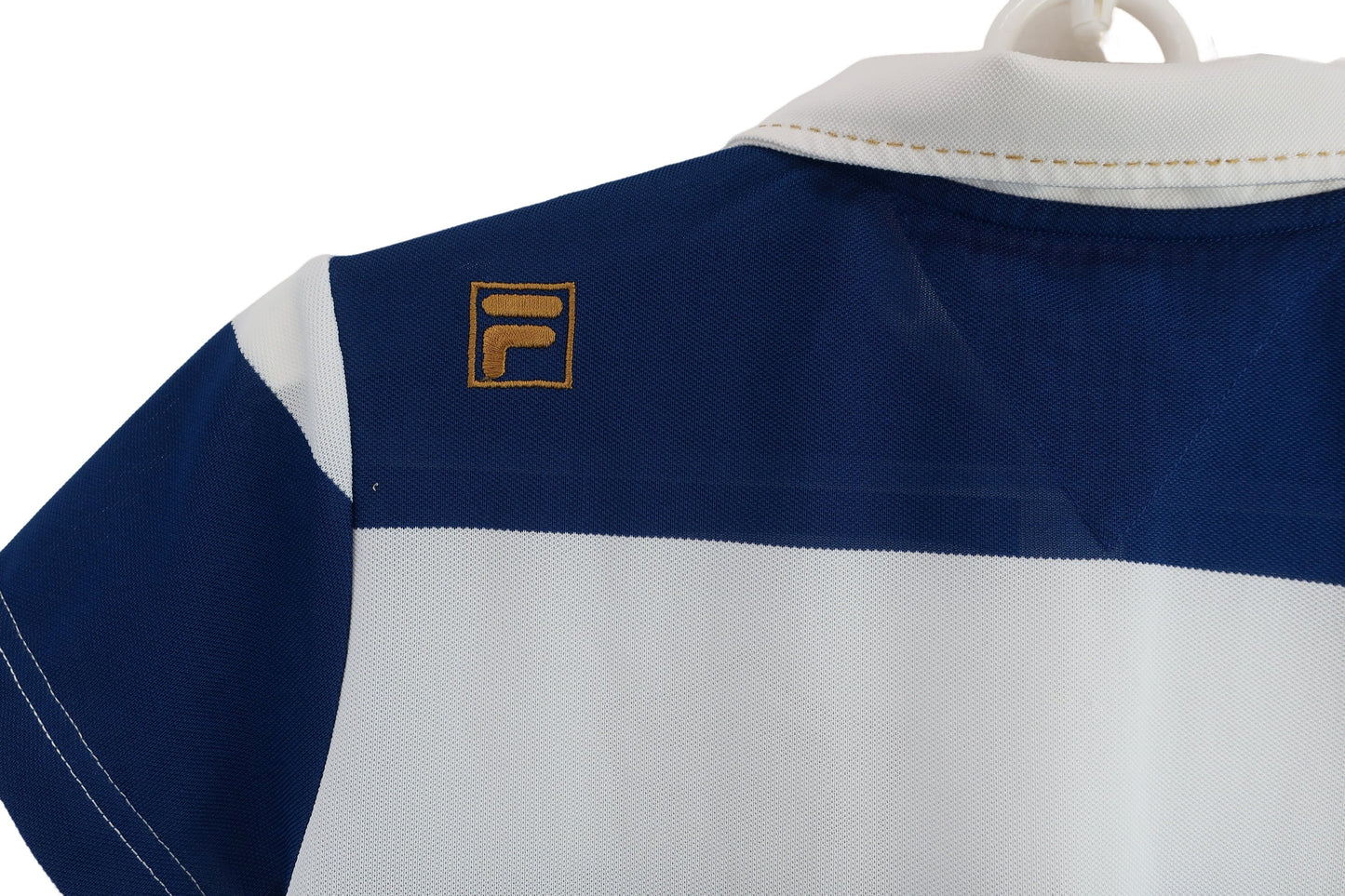 FILA GOLF(フィラゴルフ) ポロシャツ 白青ボーダー レディース L B-9