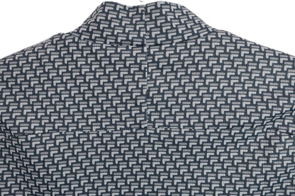 FILA GOLF(フィラゴルフ) 半袖モックネックシャツ グレーロゴ柄 レディース M A-6