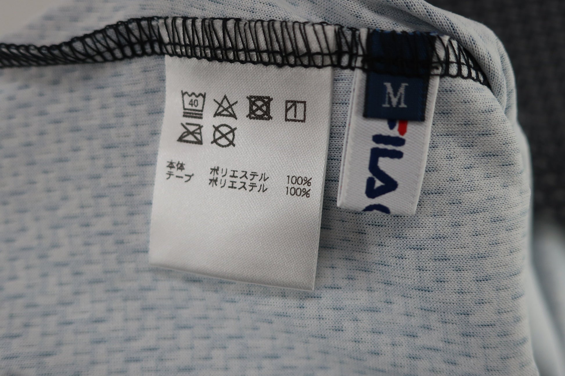 FILA GOLF(フィラゴルフ) 半袖モックネックシャツ グレーロゴ柄 レディース M A-7