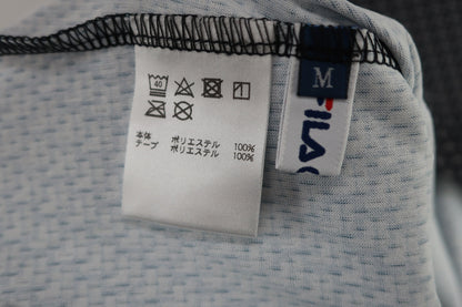 FILA GOLF(フィラゴルフ) 半袖モックネックシャツ グレーロゴ柄 レディース M A-7