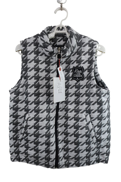 KISS ON THE GREEN(キスオンザグリーン) ベストスカート セットアップ 白グレー千鳥柄 レディース 3 S-1