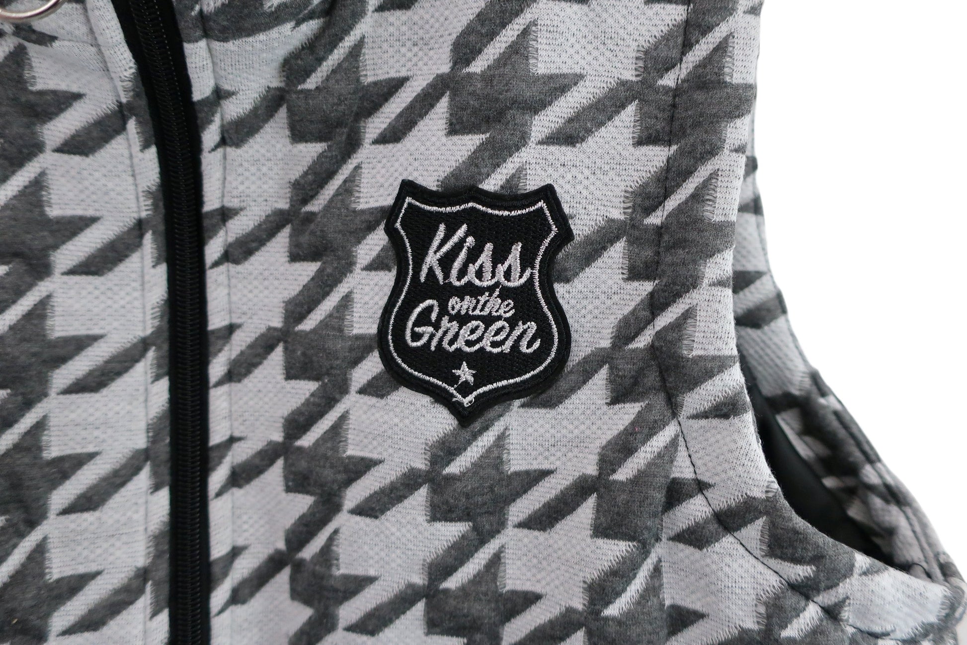 KISS ON THE GREEN(キスオンザグリーン) ベストスカート セットアップ 白グレー千鳥柄 レディース 3 S-2