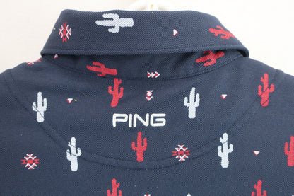 PING(ピン) ポロシャツ ネイビー柄 レディース L B-4