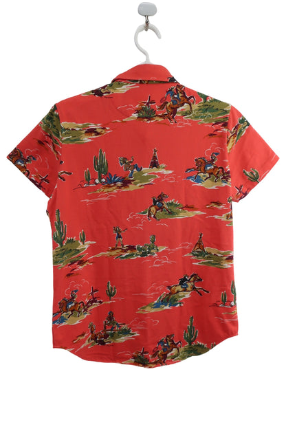 Munsingwear(マンシングウェア) ポロシャツ オレンジ総柄 レディース B-3