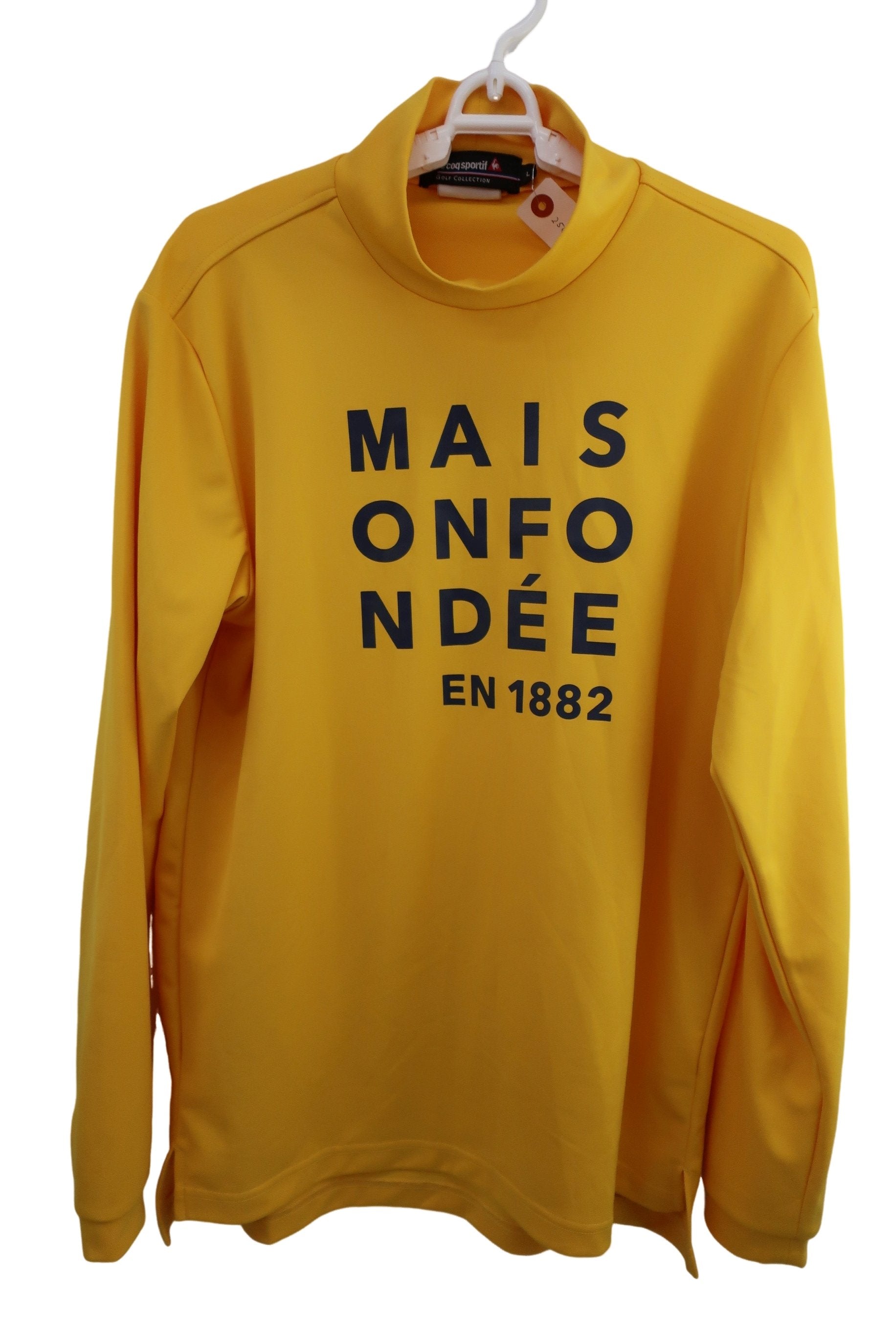 le coq sportif(ルコックスポルティフ) 長袖モックネックシャツ イエロー メンズ L A-1