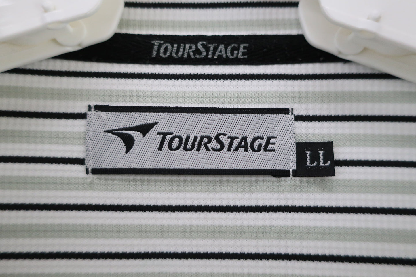 TOURSTAGE(ツアーステージ) ハーフジップシャツ 白グレーボーダー メンズ LL A-2