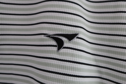 TOURSTAGE(ツアーステージ) ハーフジップシャツ 白グレーボーダー メンズ LL A-3