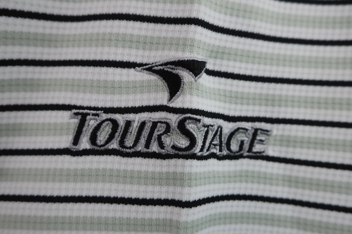 TOURSTAGE(ツアーステージ) ハーフジップシャツ 白グレーボーダー メンズ LL A-4