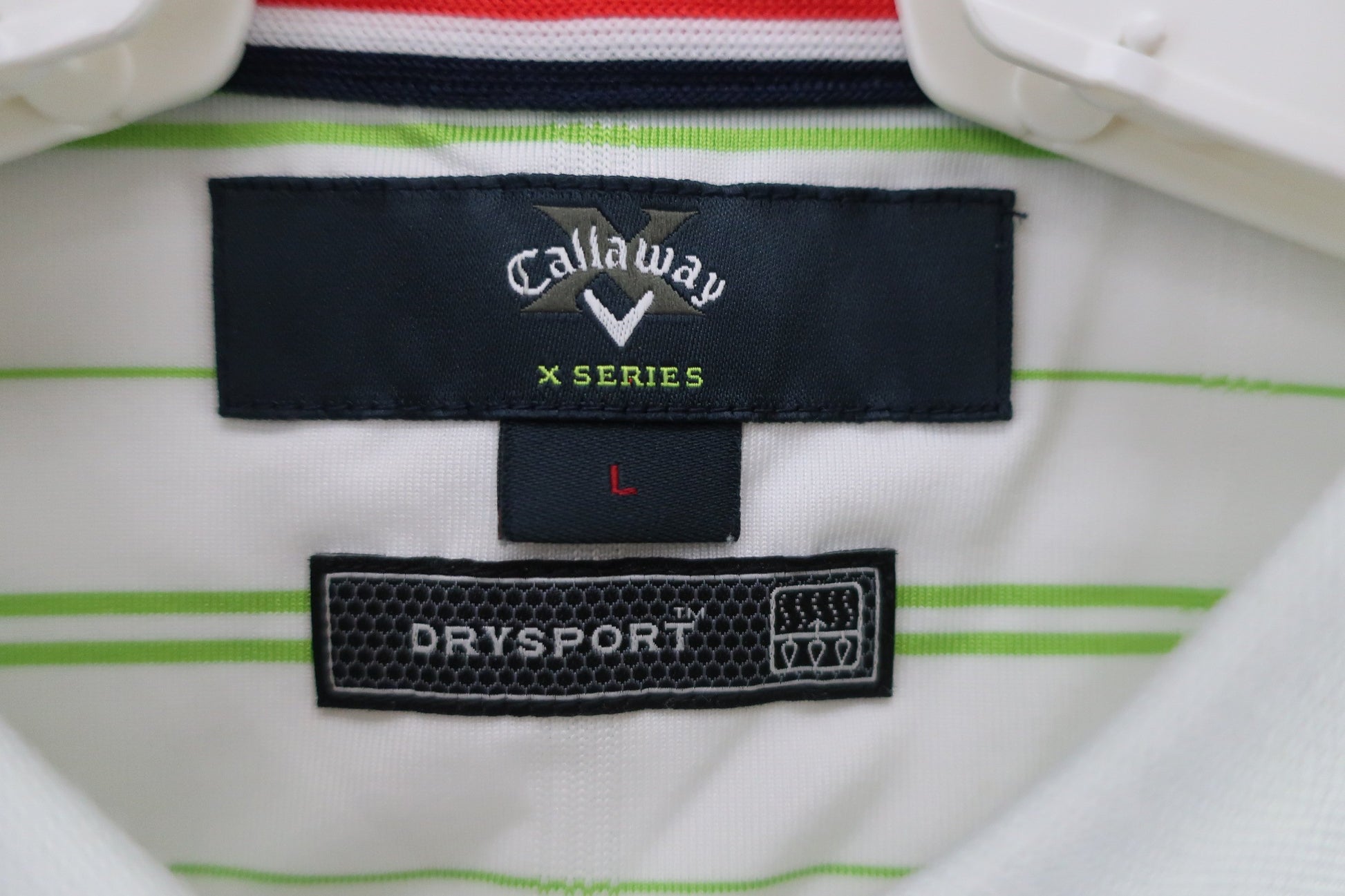 Callaway(キャロウェイ) ポロシャツ 白黄緑ボーダー レディース L 241-151893 A-3