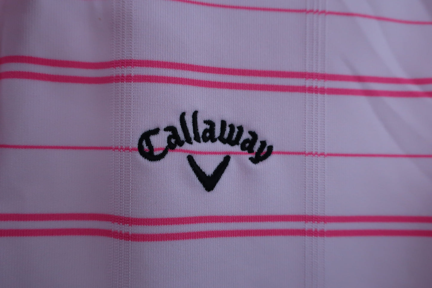 Callaway(キャロウェイ) ポロシャツ 白ピンクボーダー レディース L 241-151893 B-2