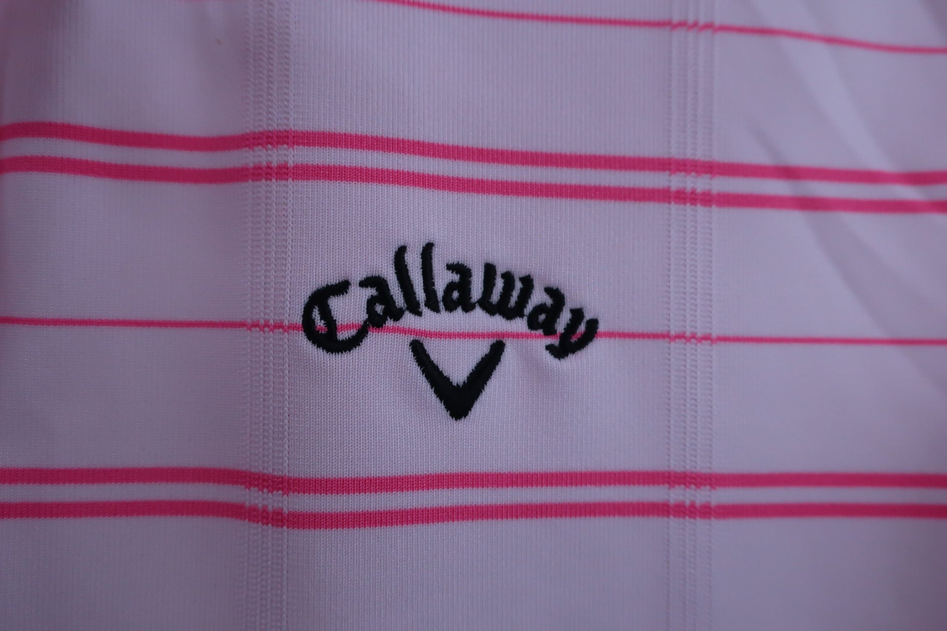 Callaway(キャロウェイ) ポロシャツ 白ピンクボーダー レディース L 241-151893 B-2