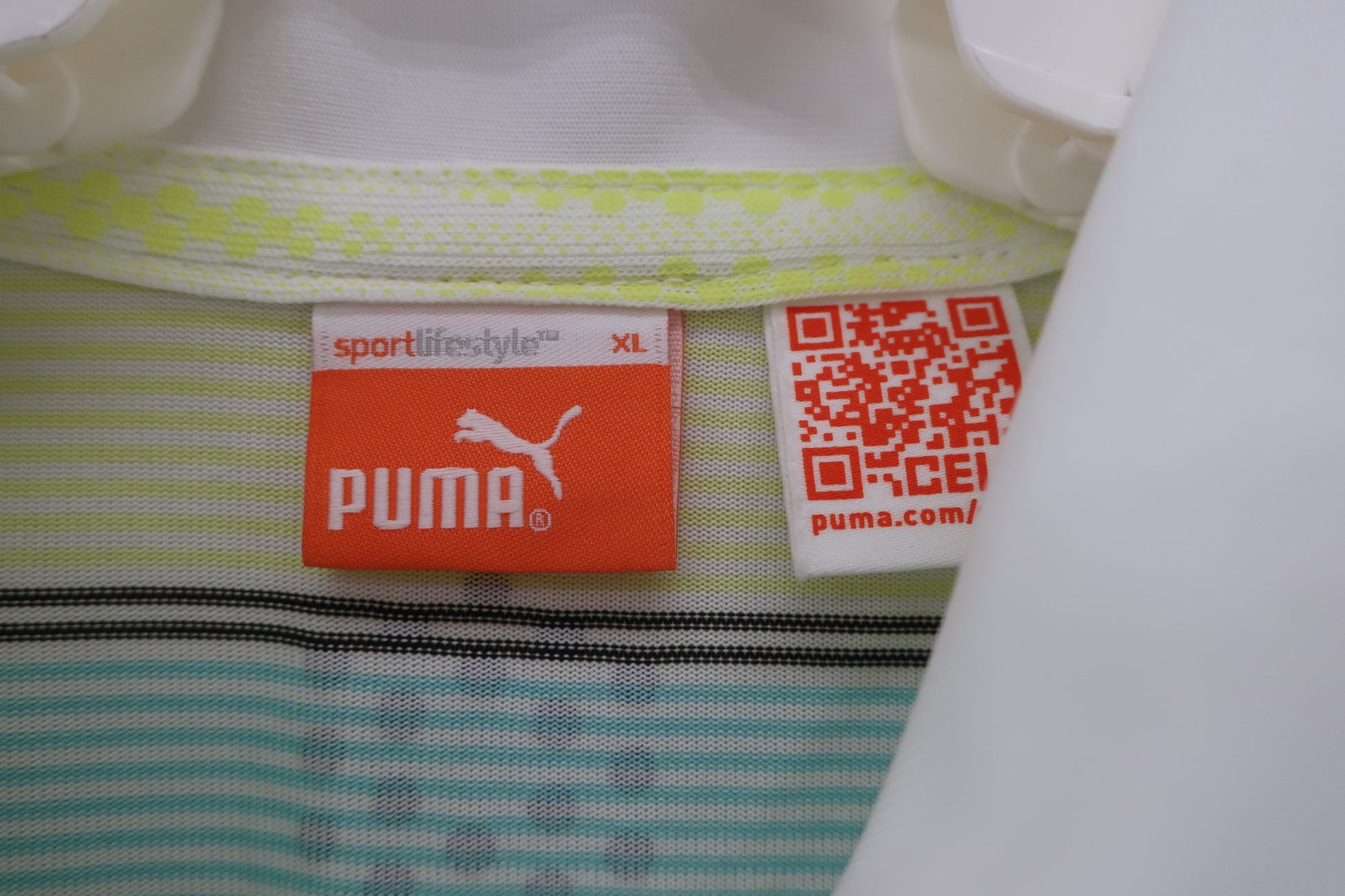 PUMA GOLF(プーマゴルフ) ポロシャツ 青緑紫黄色ボーダー レディース XL A-3