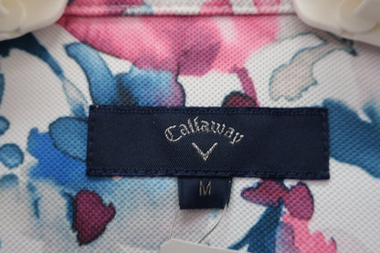 Callaway(キャロウェイ) ポロシャツ 白ピンクネイビー総柄 メンズ M 241-0134516 A-3