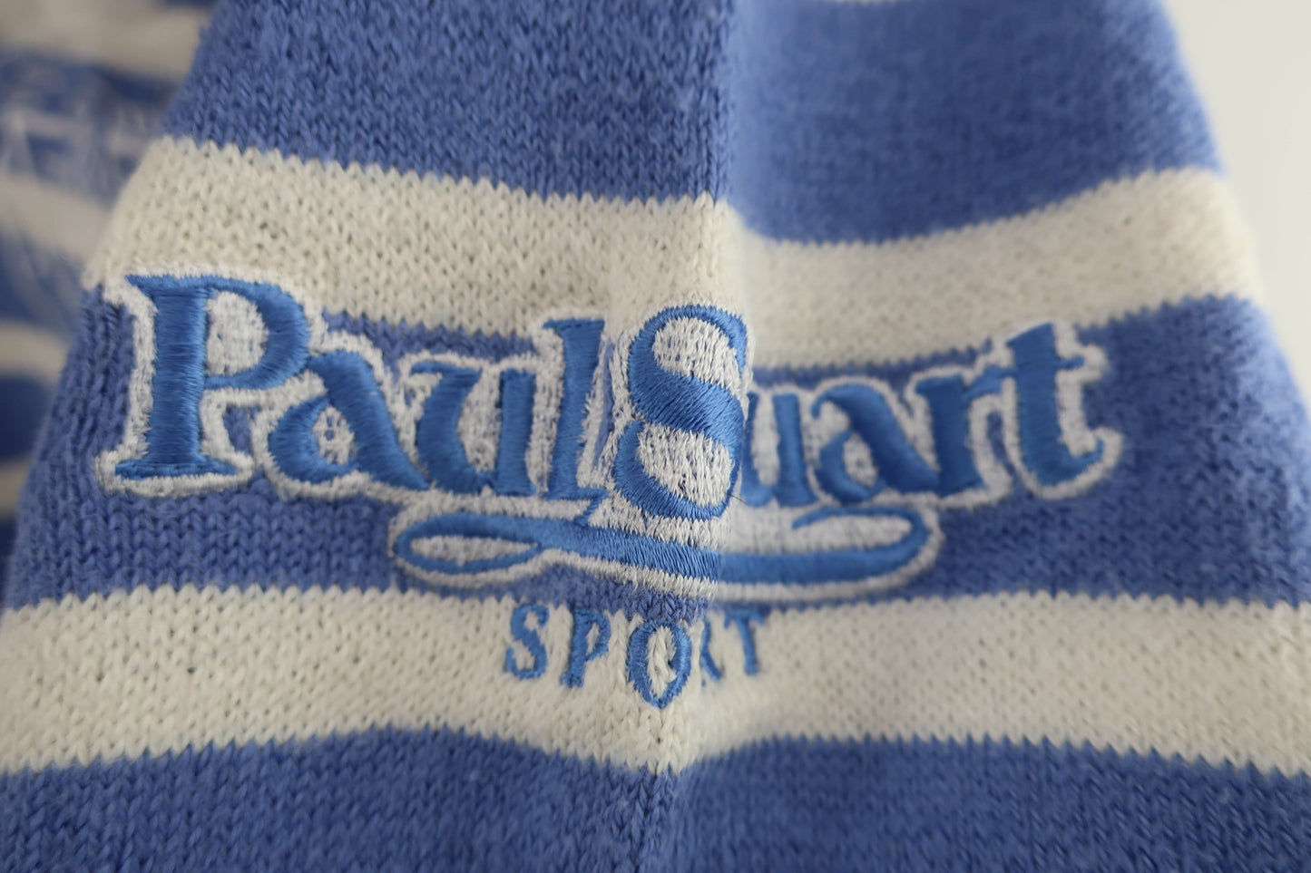 Paul Stuart SPORT(ポールスチュアートゴルフ) 長袖ポロシャツ 青白ボーダー メンズ M B-4