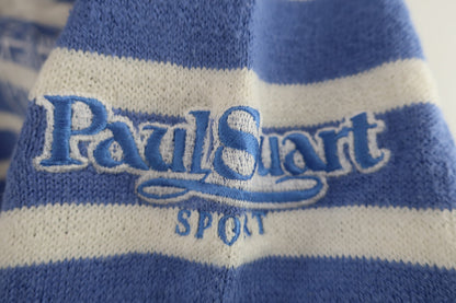 Paul Stuart SPORT(ポールスチュアートゴルフ) 長袖ポロシャツ 青白ボーダー メンズ M B-4