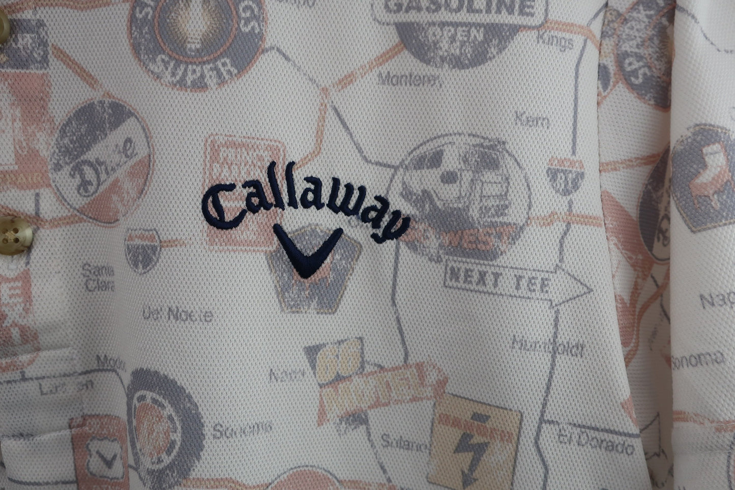 Callaway(キャロウェイ) ポロシャツ ベージュ系総柄 メンズ M 241-7157500 A-2