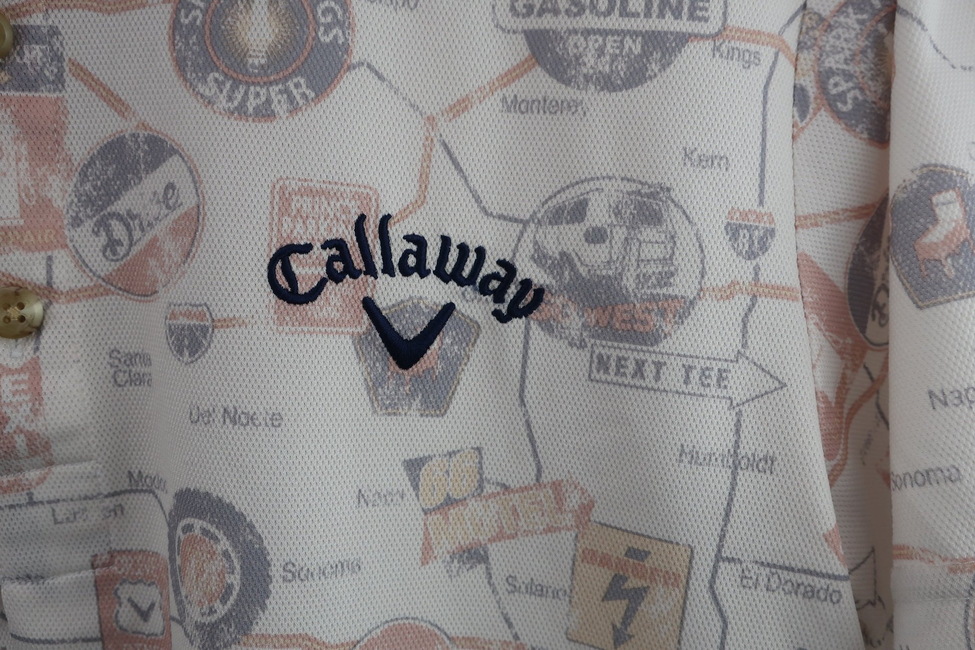 Callaway(キャロウェイ) ポロシャツ ベージュ系総柄 メンズ M 241-7157500 A-2