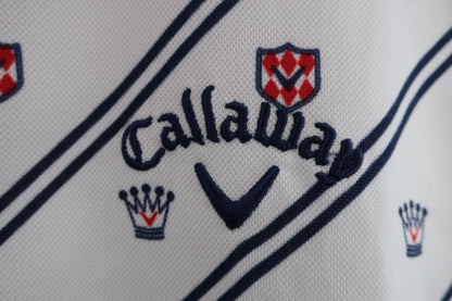 Callaway(キャロウェイ) ポロシャツ 白ネイビーストライプ メンズ M 241-257544 A-2