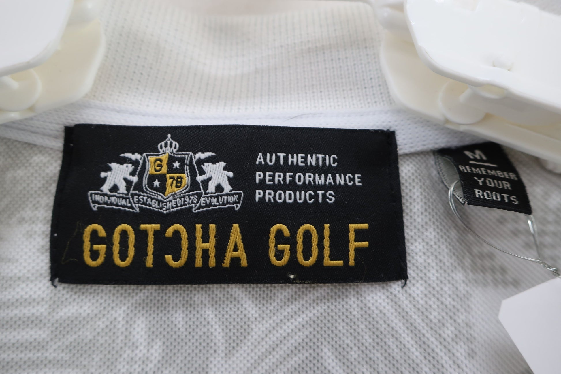 GOTCHA GOLF(ゴッチャゴルフ) ポロシャツ 白グレー総柄 メンズ M A-2