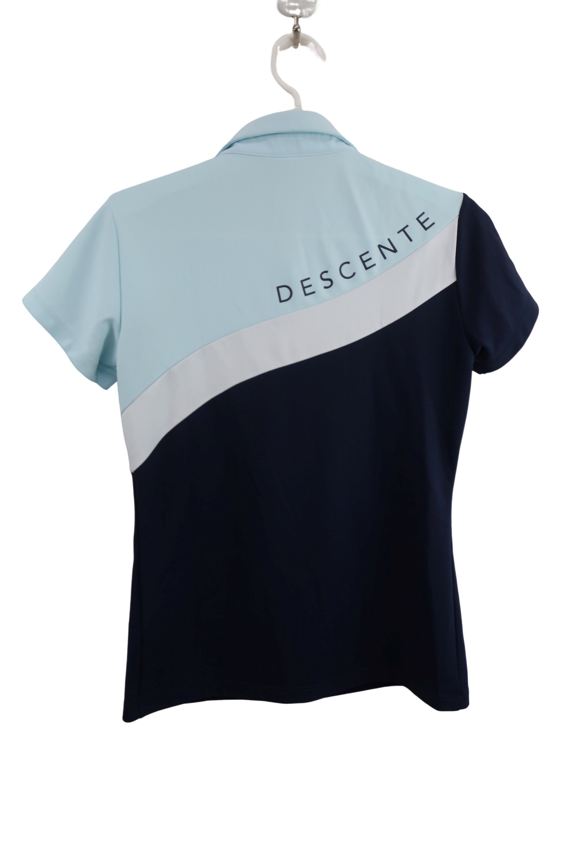 DESCENTE(デサント) ハーフジップポロシャツ 青系白 レディース M A-5