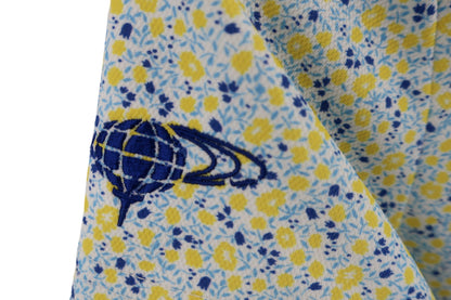 BEAMS GOLF(ビームスゴルフ) ポロシャツ 水色黄色花柄 レディース M A-4