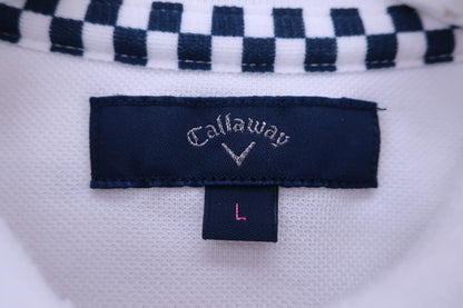Callaway(キャロウェイ) ポロシャツ 白ネイビー黄色 レディース L 241-7151801 B-2