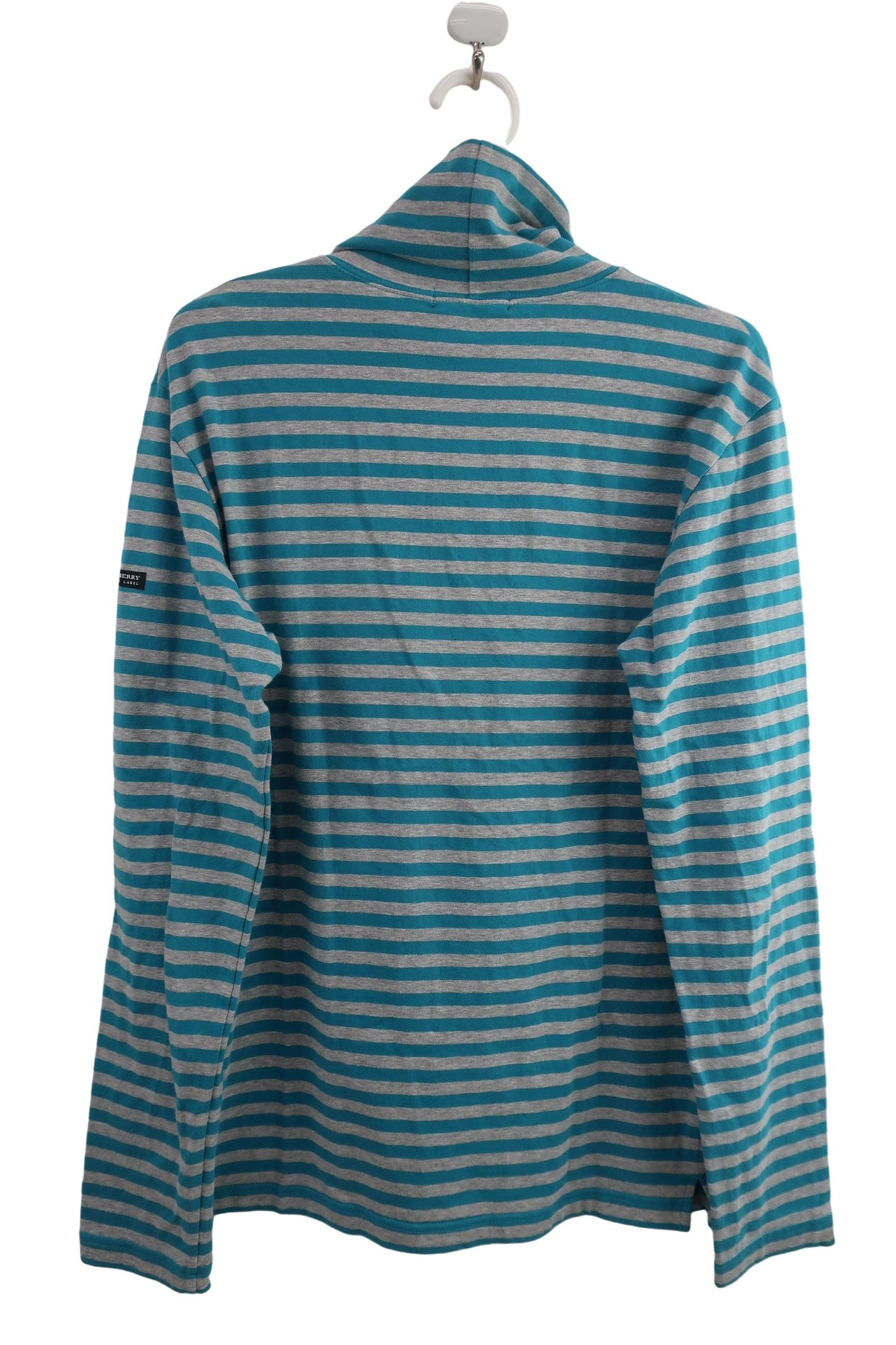 BURBERRY(バーバリー) ハイネックシャツ グレー青系ボーダー メンズ 2 B-5