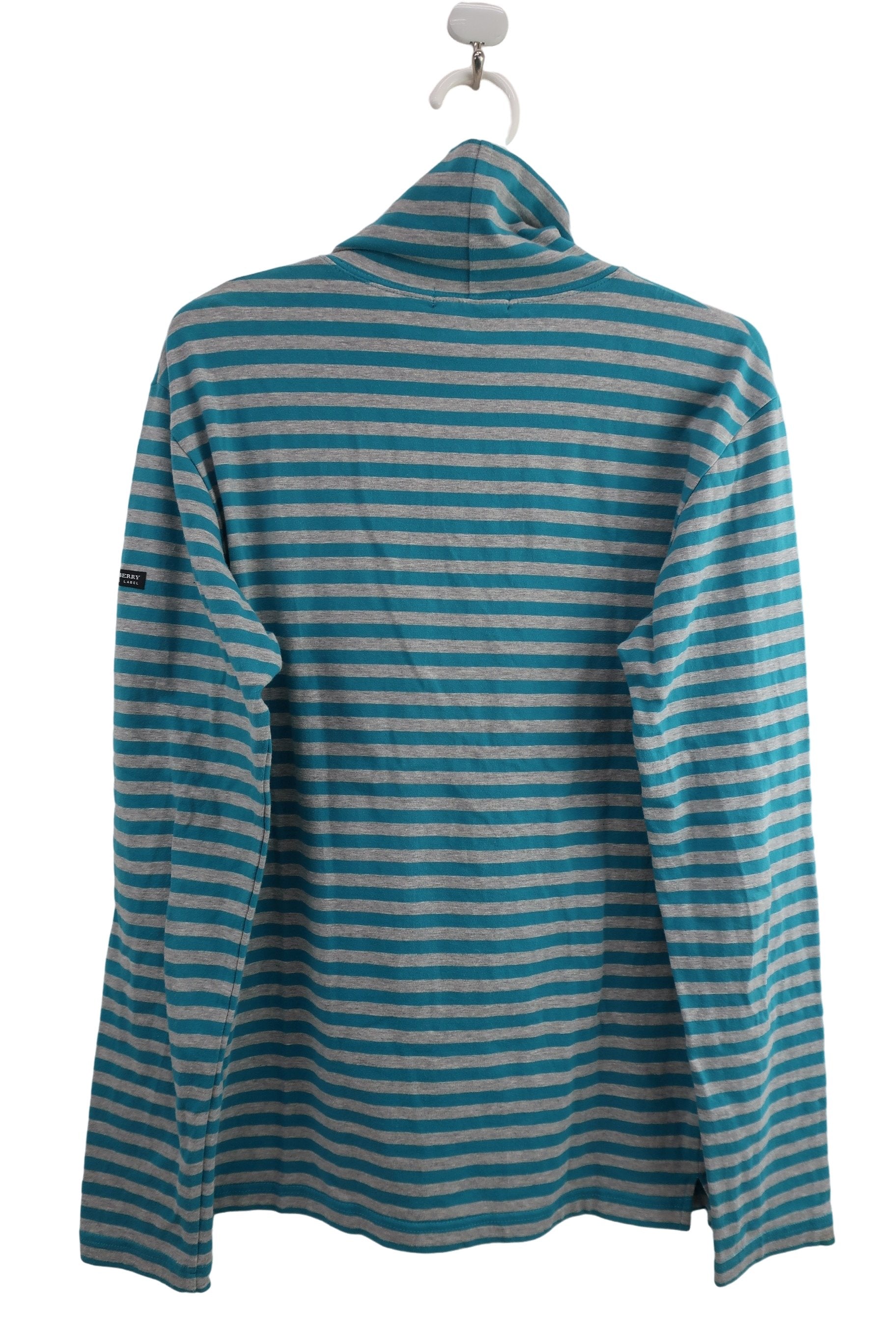 BURBERRY(バーバリー) ハイネックシャツ グレー青系ボーダー メンズ 2 B-5