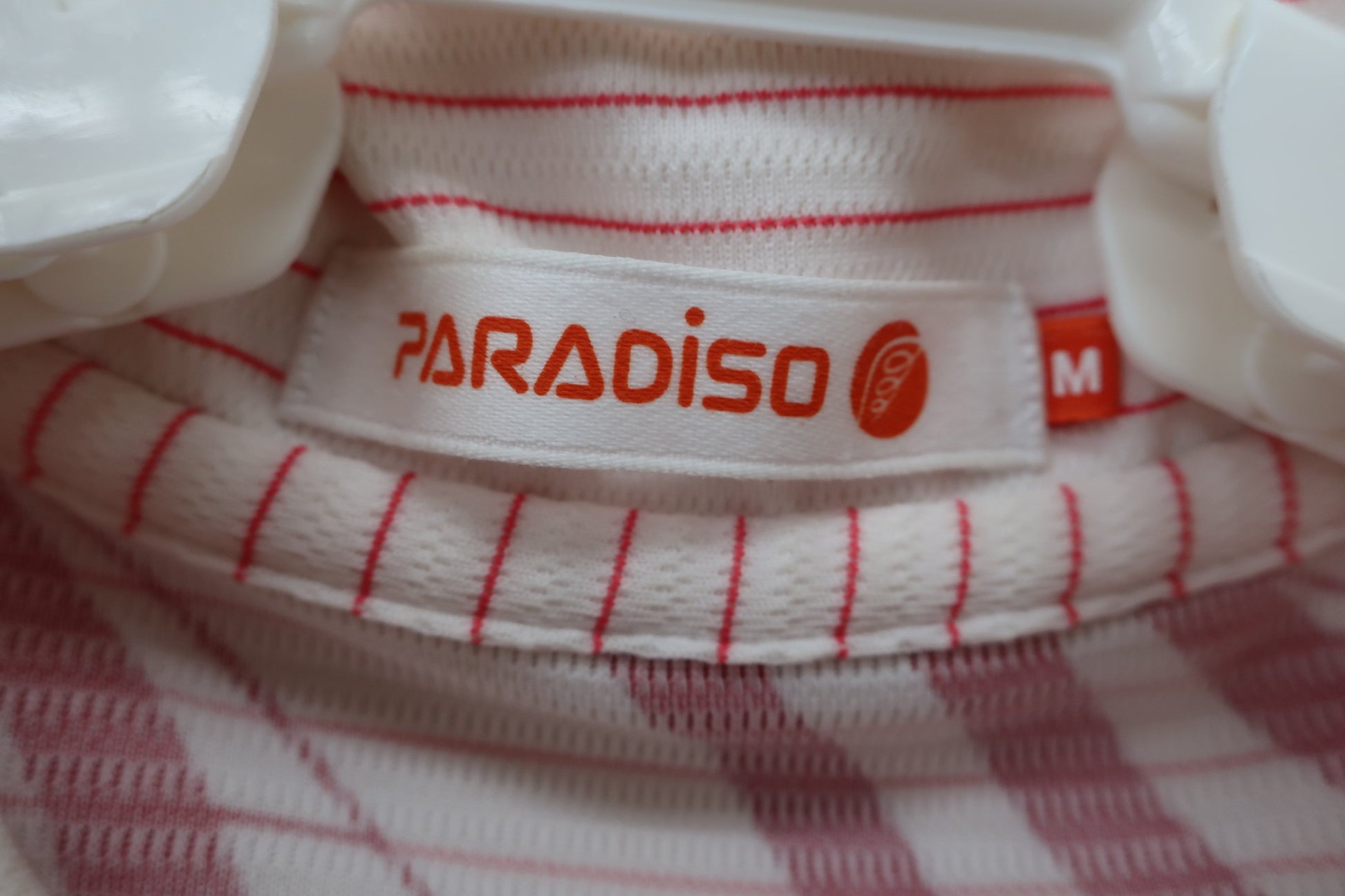 PARADISO(パラディーゾ) ポロシャツ 白赤ボーダー メンズ M A-4