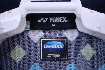 YONEX(ヨネックス) 半袖ポロシャツ 黒地黄緑白青ダイヤ柄 レディース M A-2