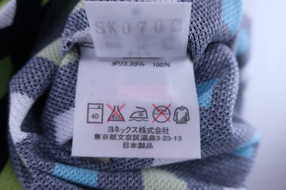 YONEX(ヨネックス) 半袖ポロシャツ 黒地黄緑白青ダイヤ柄 レディース M A-5