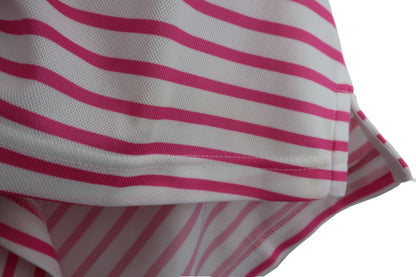 VIVA HEART(ビバハート) 半袖モックネックシャツ ピンク白ボーダー レディース 40 B-5