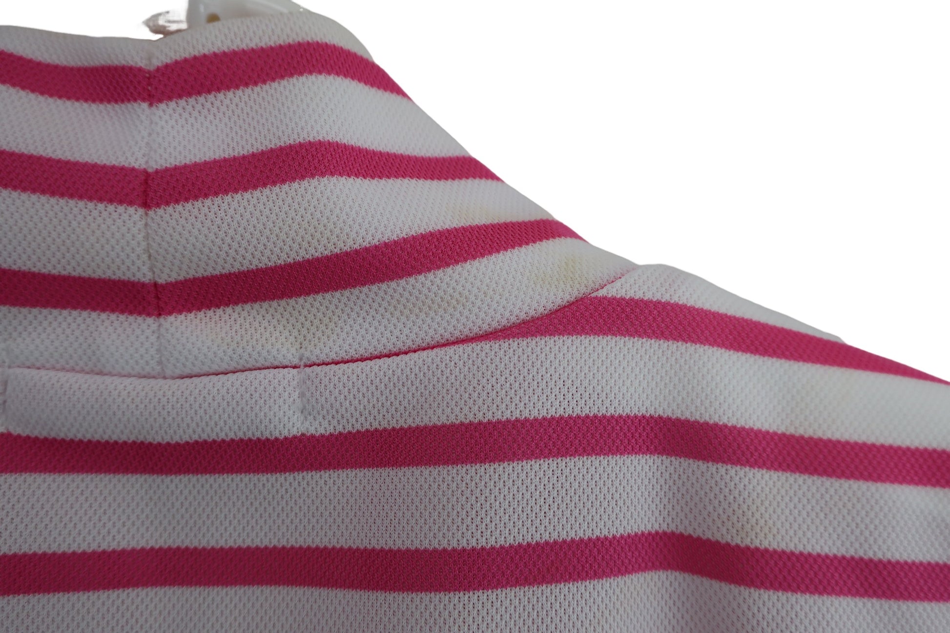 VIVA HEART(ビバハート) 半袖モックネックシャツ ピンク白ボーダー レディース 40 B-7