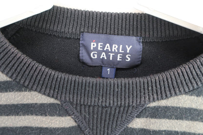 PEARLY GATES(パーリーゲイツ) ニットセーター 黒地グレーボーダー レディース 1 055-270002 B-3