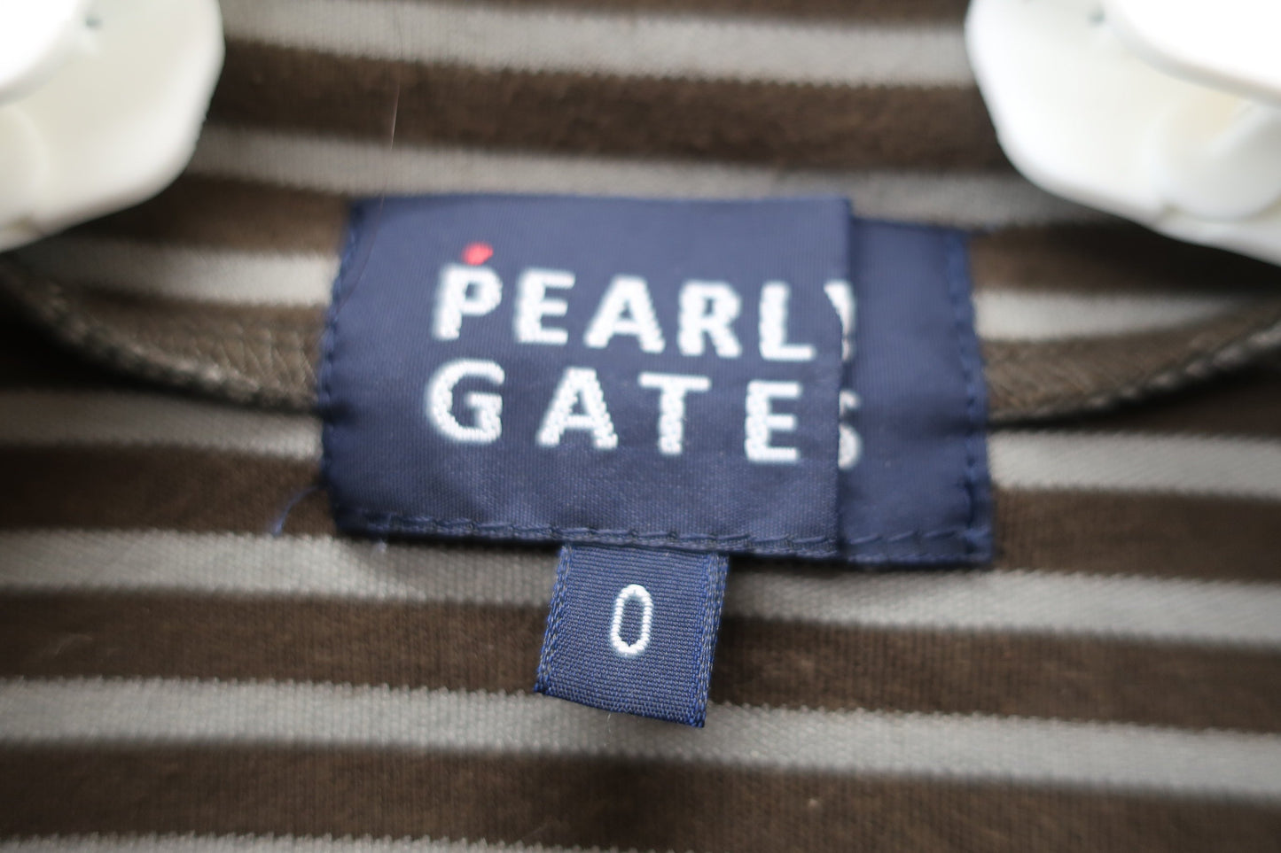 PEARLY GATES(パーリーゲイツ) ハーフジップシャツ 茶色ボーダー レディース 0 055-266071 B-3