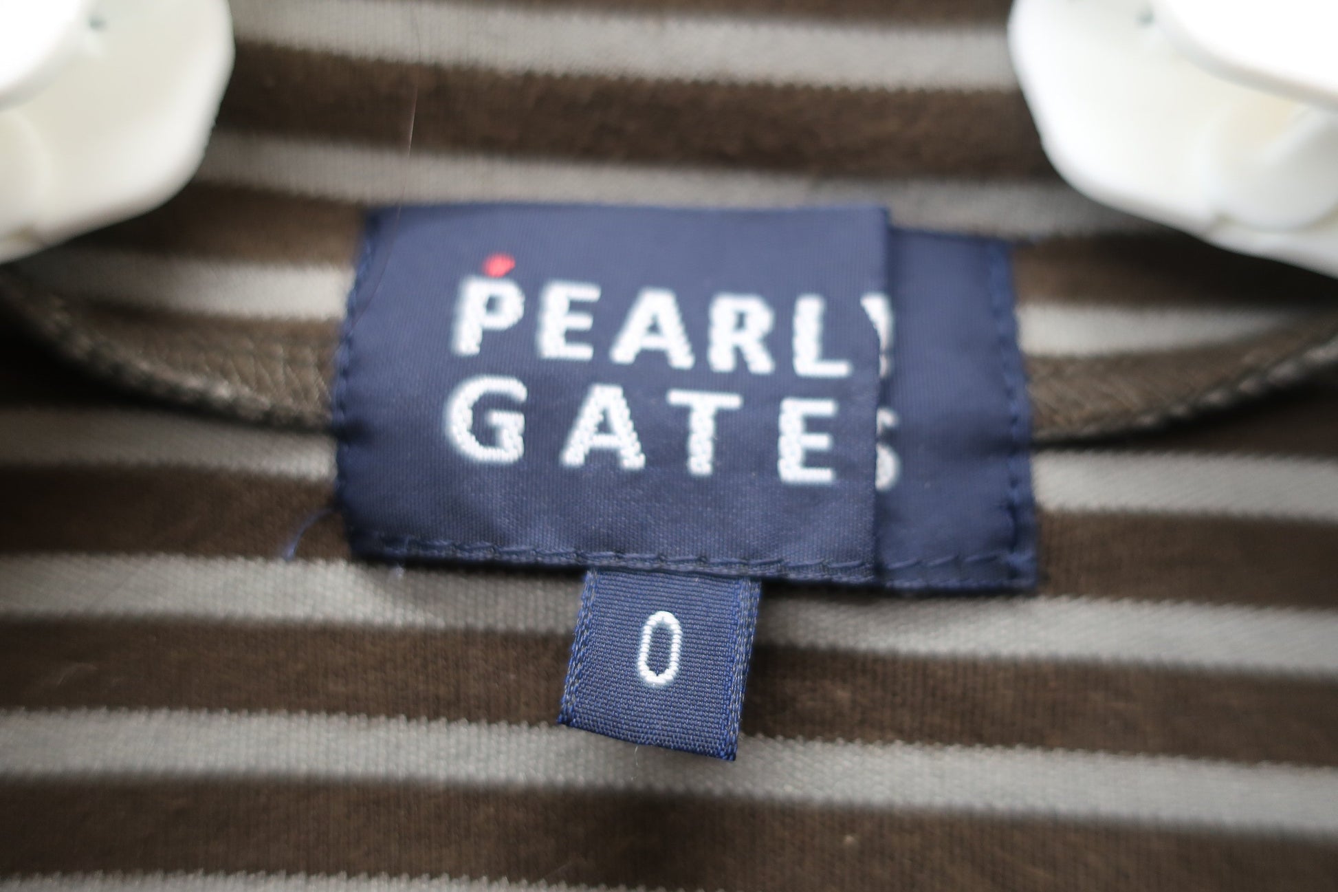 PEARLY GATES(パーリーゲイツ) ハーフジップシャツ 茶色ボーダー レディース 0 055-266071 B-3