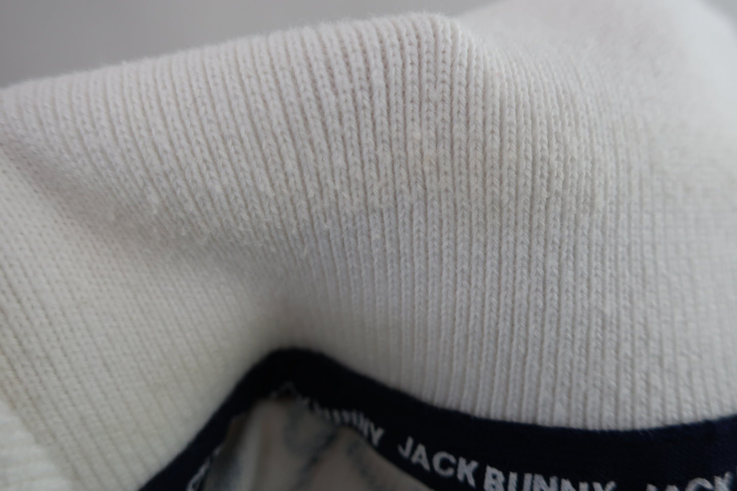 Jack Bunny(ジャックバニー) 半袖ポロシャツ 白地ネイビー文字柄 レディース 1 263-2160450 B-3