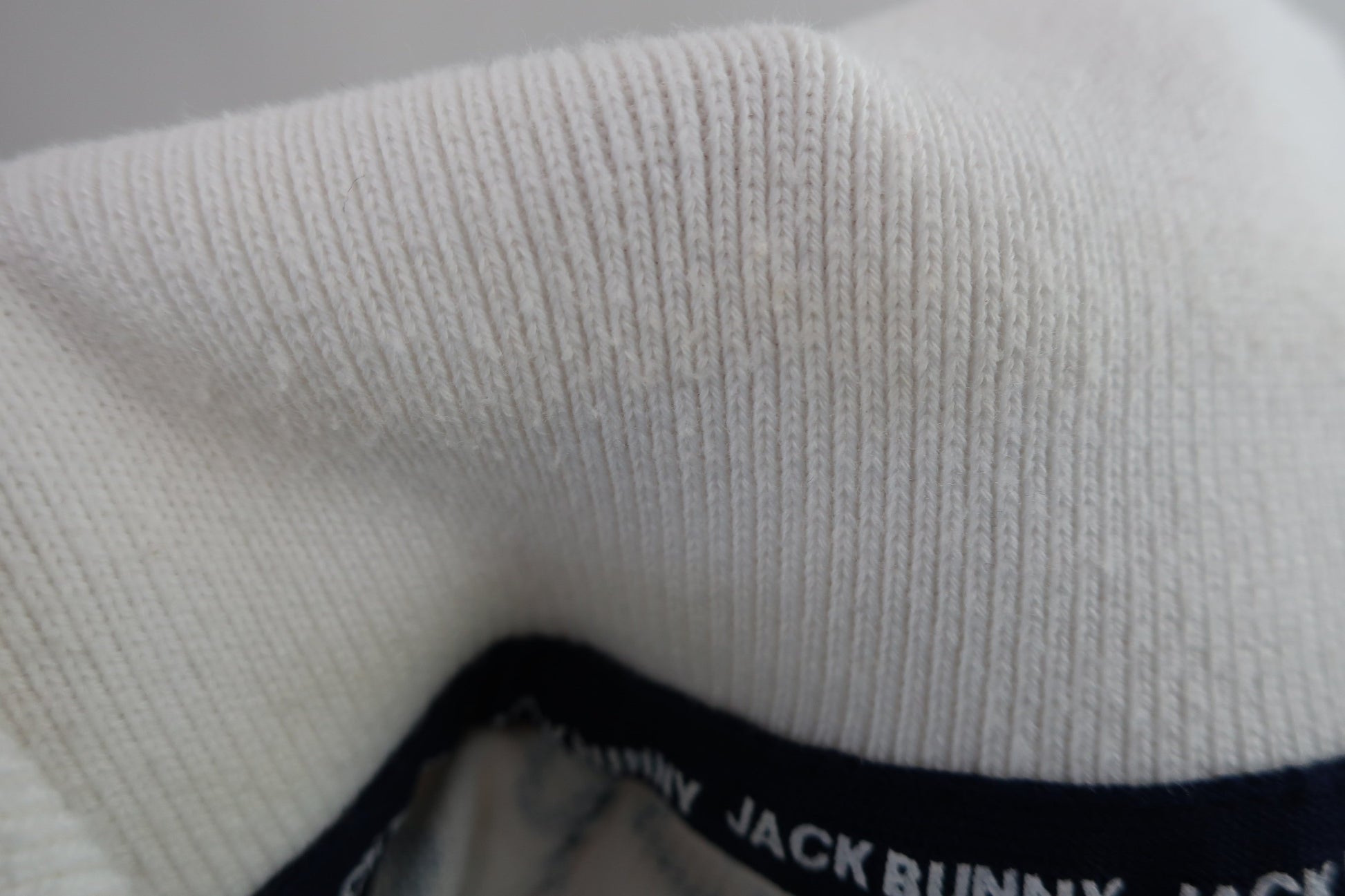 Jack Bunny(ジャックバニー) 半袖ポロシャツ 白地ネイビー文字柄 レディース 1 263-2160450 B-3