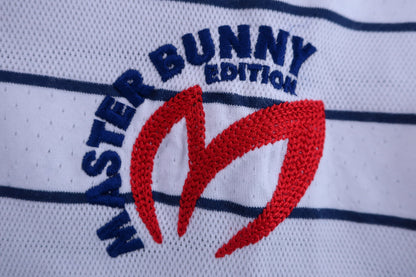 MASTER BUNNY EDITION(マスターバニーエディション) 半袖ポロシャツ 白ネイビボーダー レディース 1 159-160454 B-2