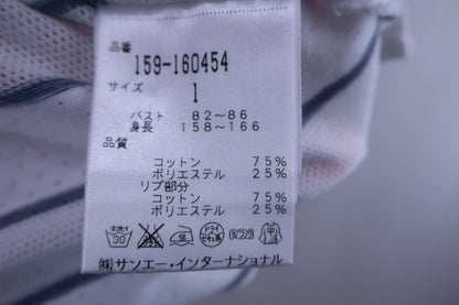 MASTER BUNNY EDITION(マスターバニーエディション) 半袖ポロシャツ 白ネイビボーダー レディース 1 159-160454 B-10