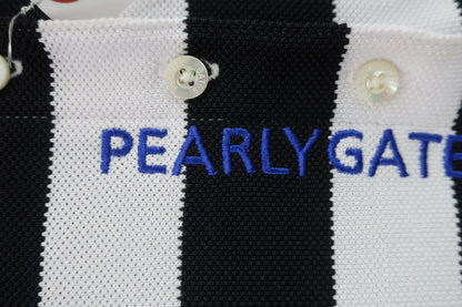 PEARLY GATES(パーリーゲイツ) ノースリーブポロシャツ 黒白ボーダー レディース 0 055-1260710 B-2