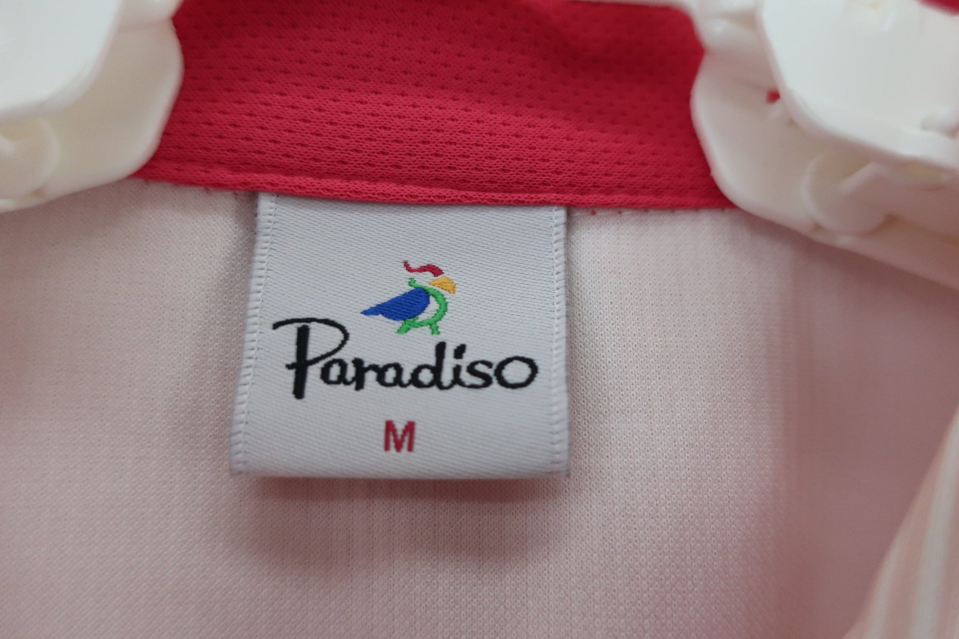 Paradiso(パラディーゾ) 半袖ポロシャツ ピンクストライプ レディース M A-3