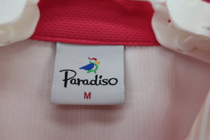 Paradiso(パラディーゾ) 半袖ポロシャツ ピンクストライプ レディース M A-3