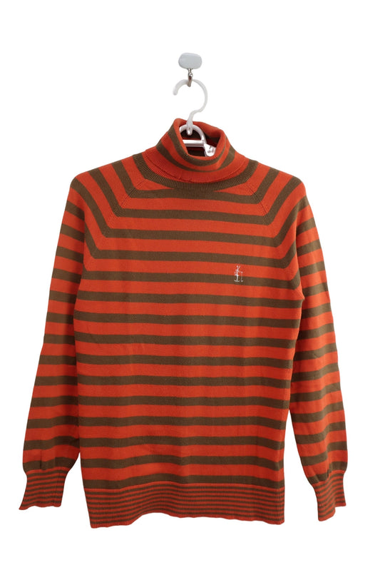 PEARLY GATES(パーリーゲイツ) ハイネックセーター オレンジ茶色ボーダー レディース 1 C-1