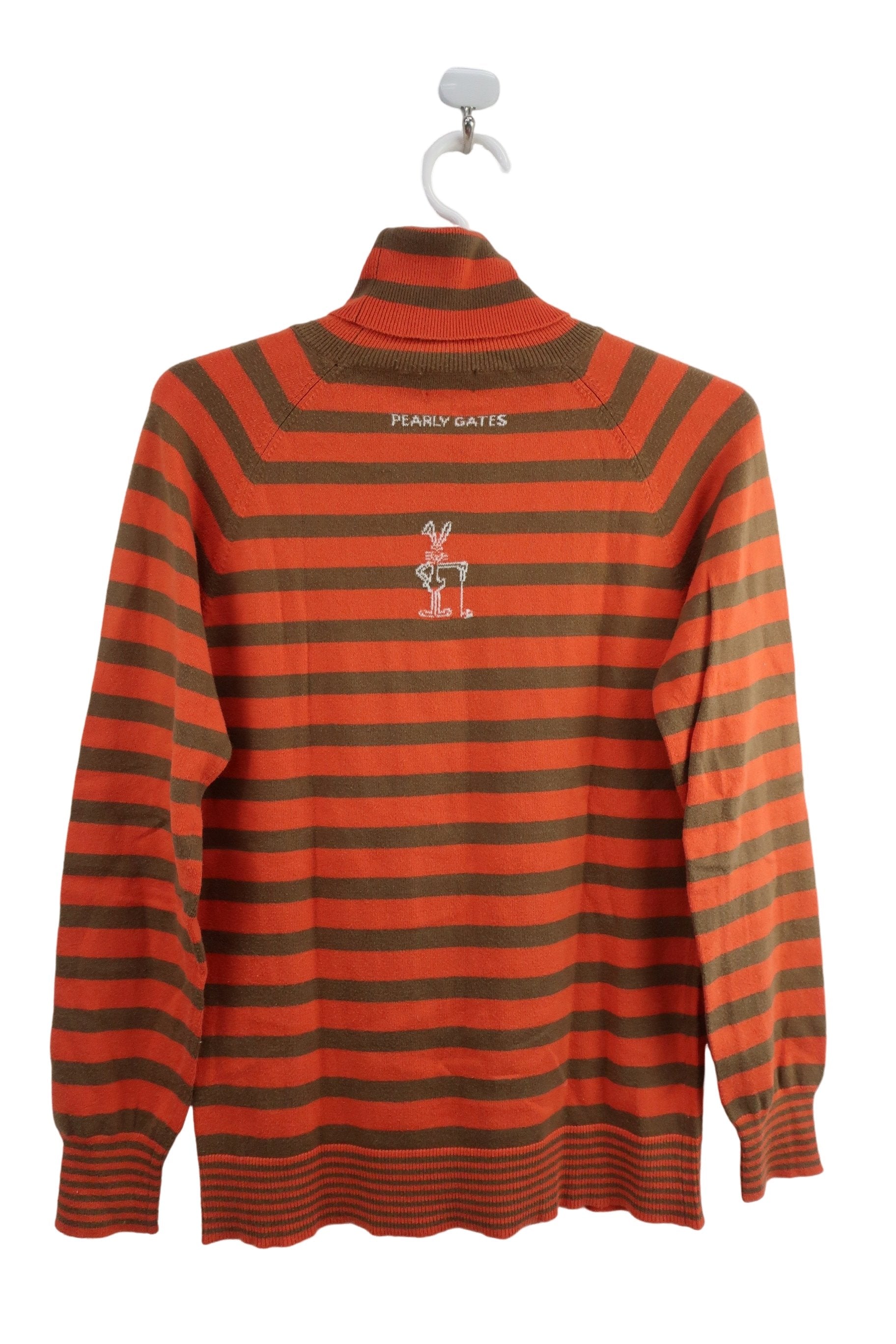 PEARLY GATES(パーリーゲイツ) ハイネックセーター オレンジ茶色ボーダー レディース 1 C-6