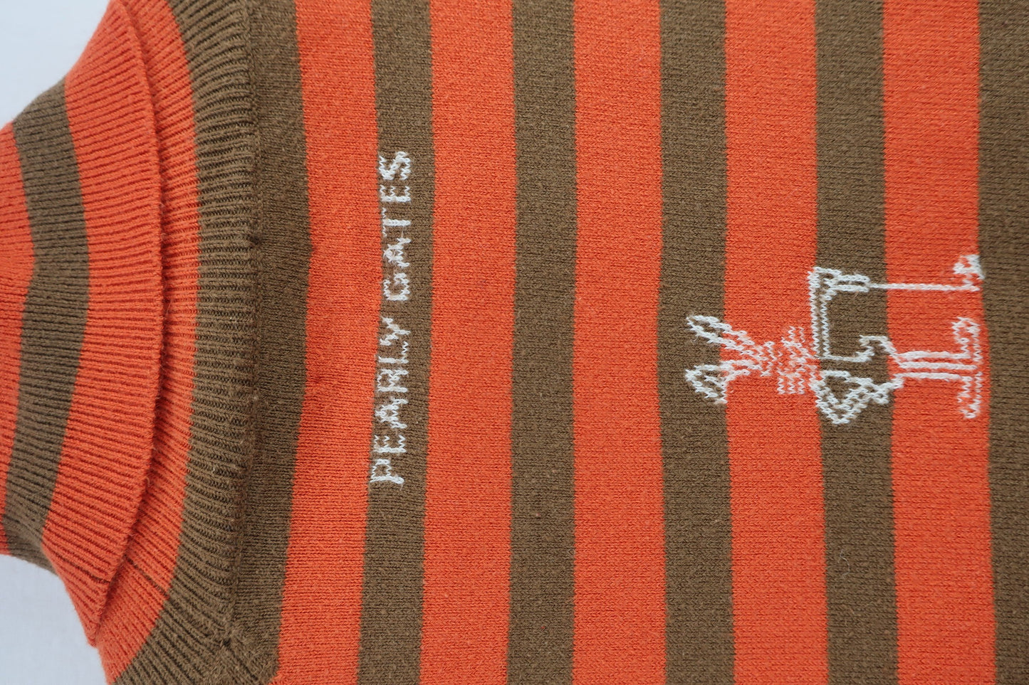 PEARLY GATES(パーリーゲイツ) ハイネックセーター オレンジ茶色ボーダー レディース 1 C-7