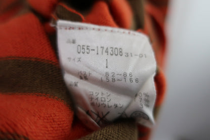 PEARLY GATES(パーリーゲイツ) ハイネックセーター オレンジ茶色ボーダー レディース 1 C-9