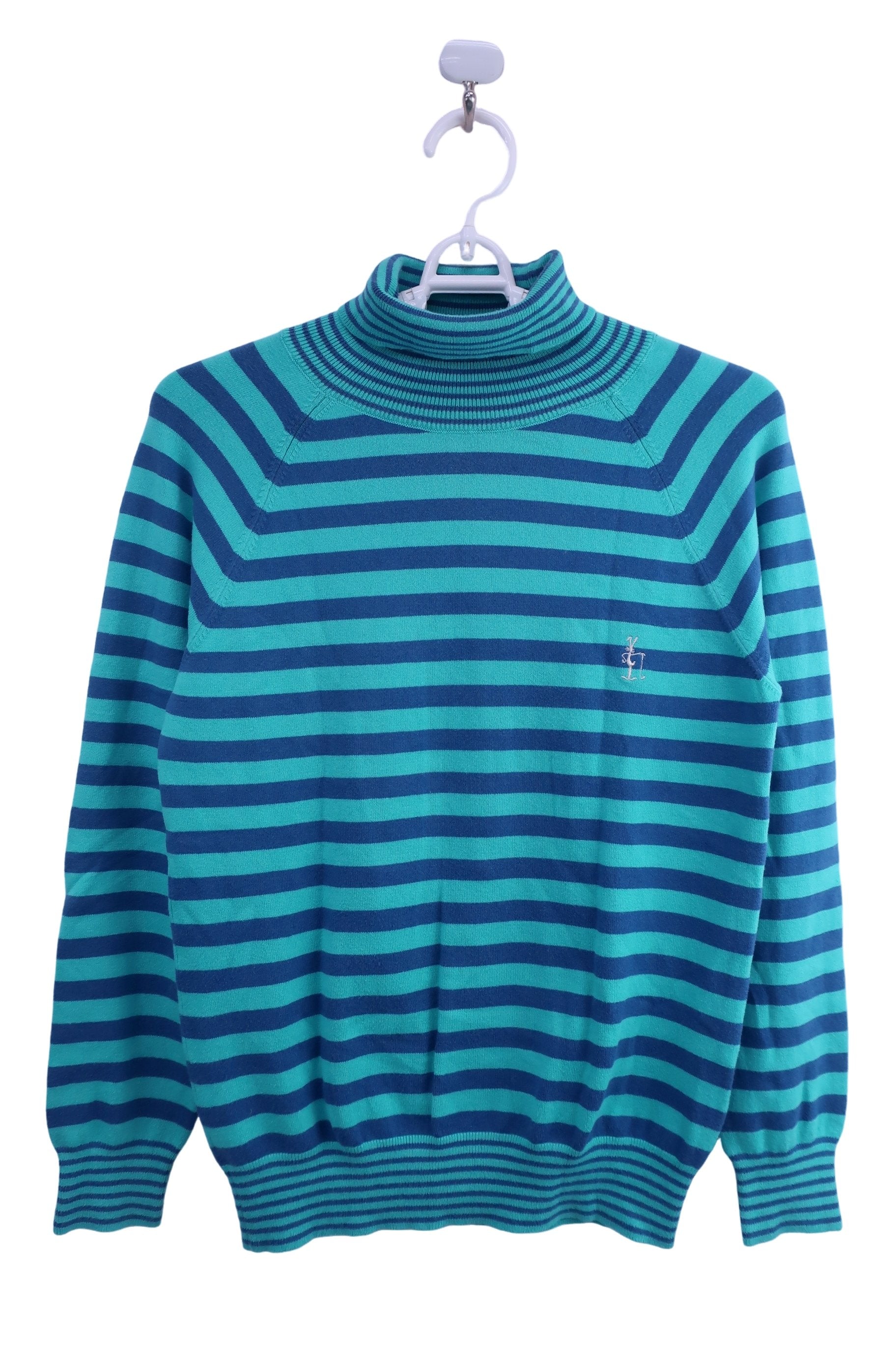 PEARLY GATES(パーリーゲイツ) ハイネックセーター 青水色ボーダー レディース 1 B-1