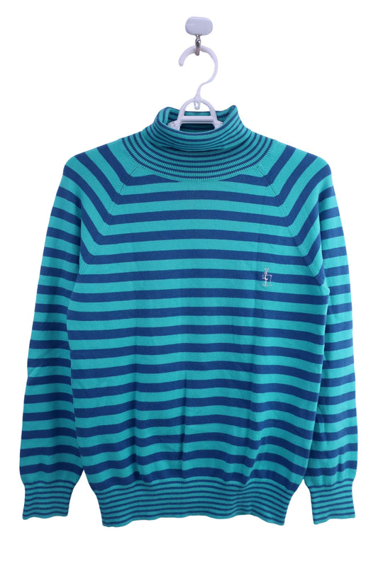 PEARLY GATES(パーリーゲイツ) ハイネックセーター 青水色ボーダー レディース 1 B-1